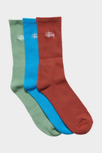 Stussy Socks Graffiti Crew Multi Colour 3 Pack Size Osfm New Skateboard Sox