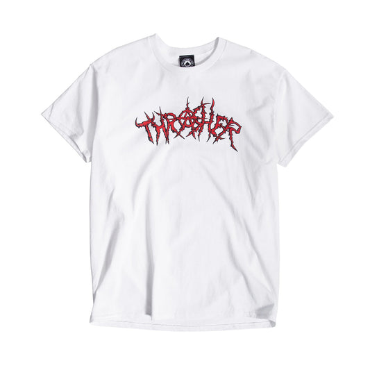 Thrasher Tee Thorns White Premium Skateboard Magazine T-Shirt