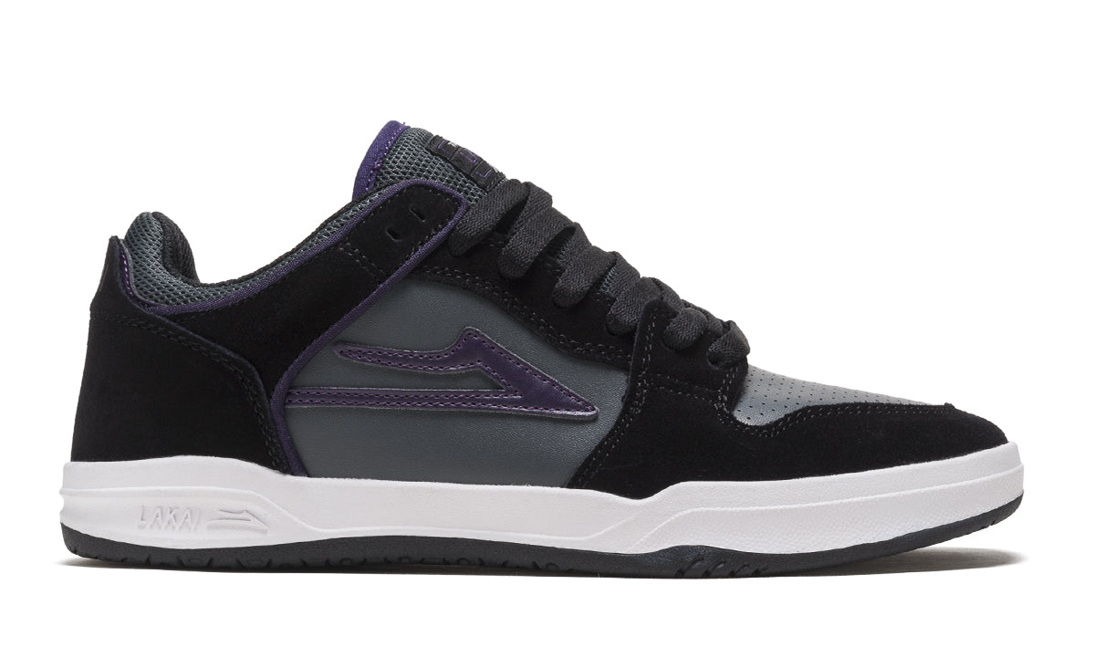 Lakai Shoes Telford Low Black Grey Suede US SIZE Skateboard Sneakers