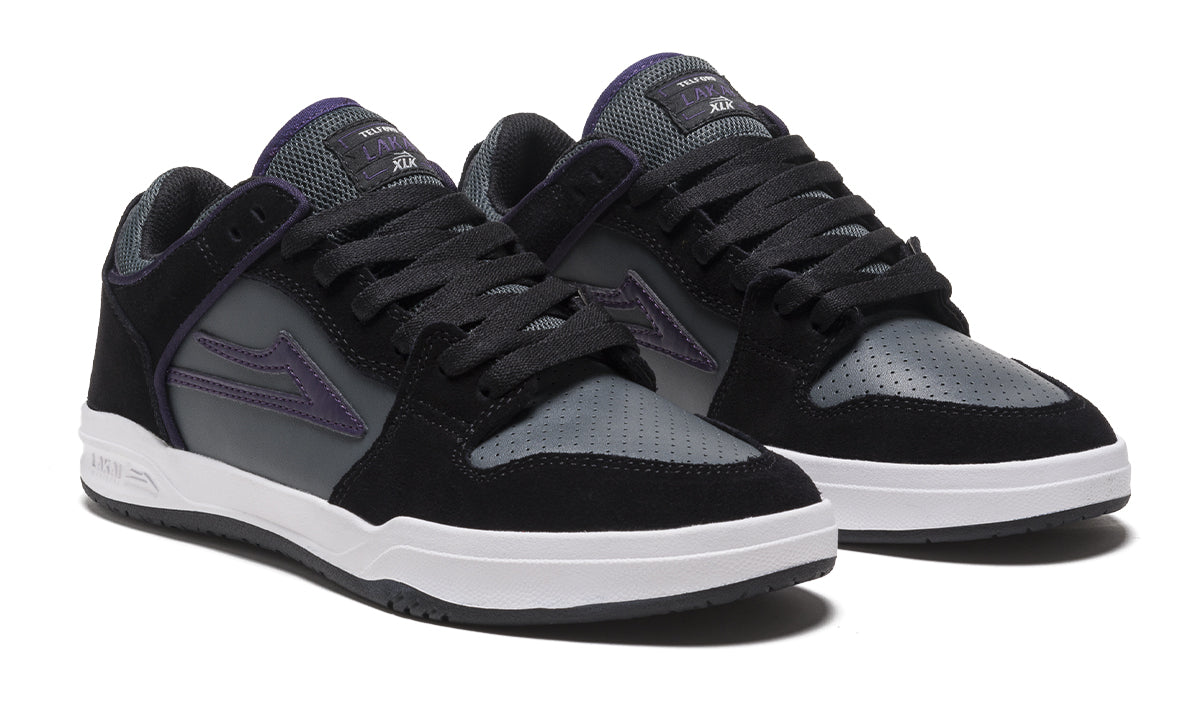 Lakai Shoes Telford Low Black Grey Suede US SIZE Skateboard Sneakers