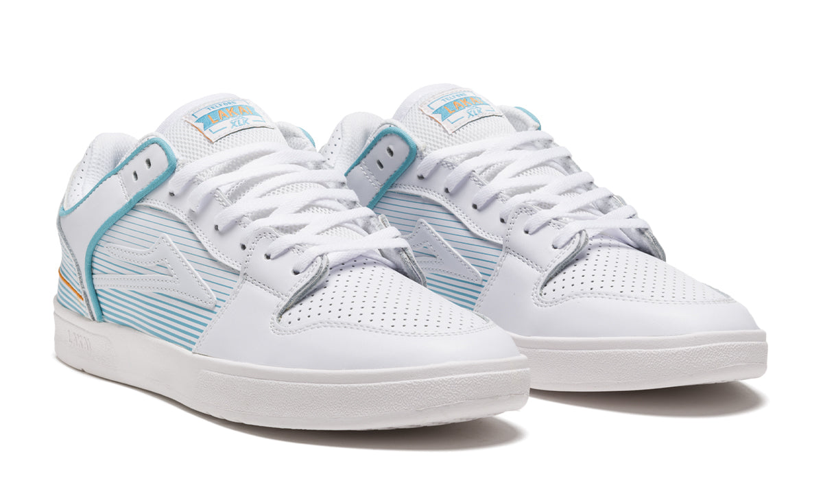 Lakai Shoes Telford Low Rob Welsh White Leather Us Size Skateboard Sneakers