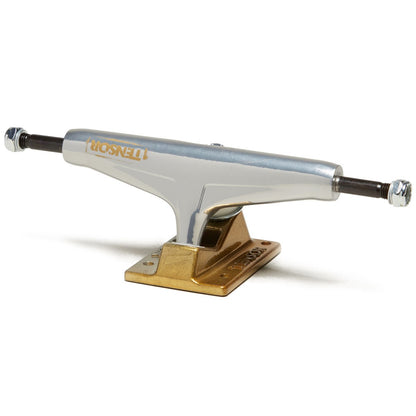 Tensor Skateboard Trucks Alum Stencil Mirror Raw/Gold Fade 5.5 Axles 8.25"