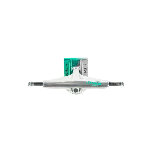 Tensor Skateboard Trucks Alum Stencil Mirror Raw/Green Fade 5.5 Axles 8.25"
