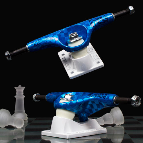Tensor Skateboard Trucks Mag Light Lo Slicks Rodney Mullen Blue 5.25 Hollow 8"