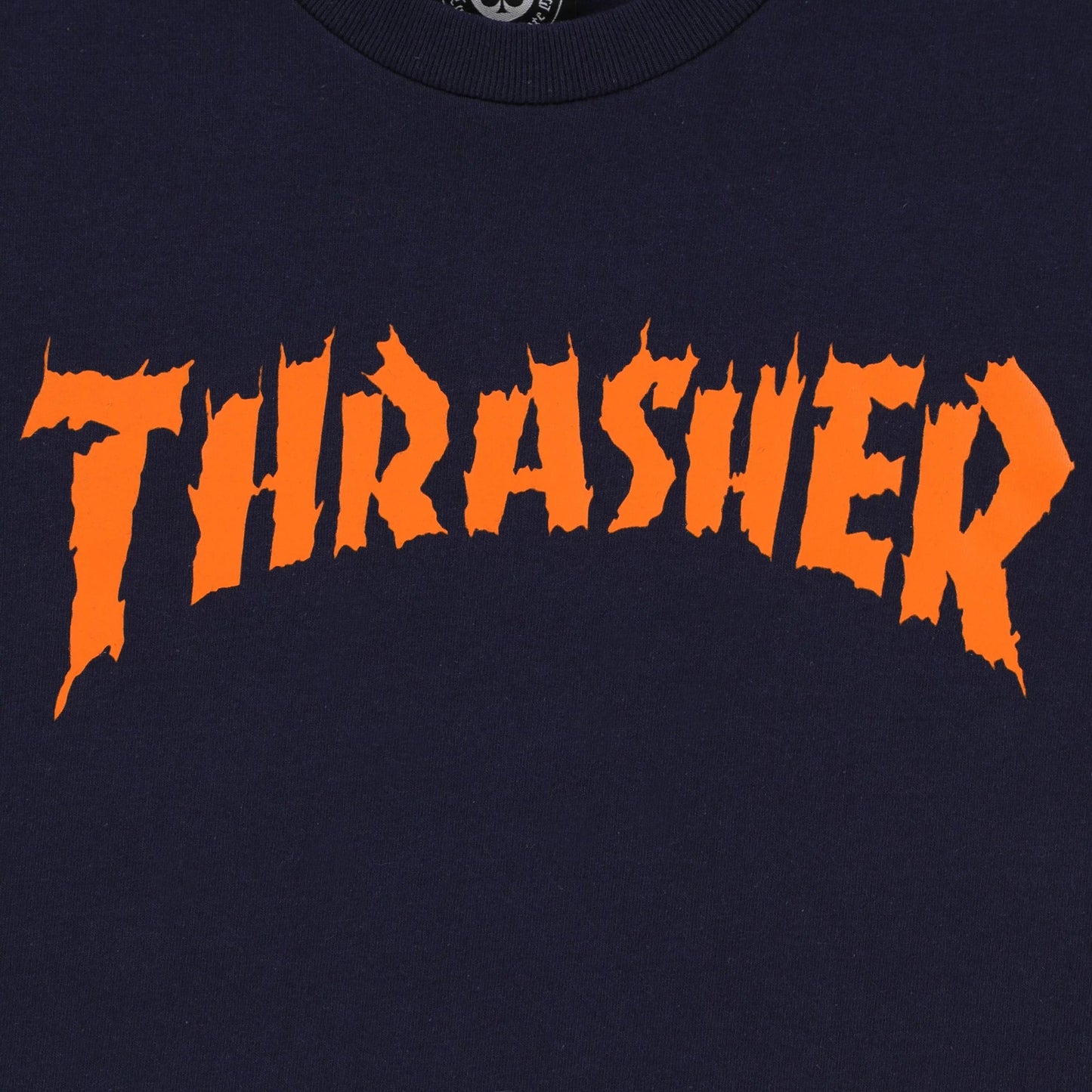 Thrasher Tee Neckface Burn It Down Navy Premium Skateboard Magazine T-Shirt