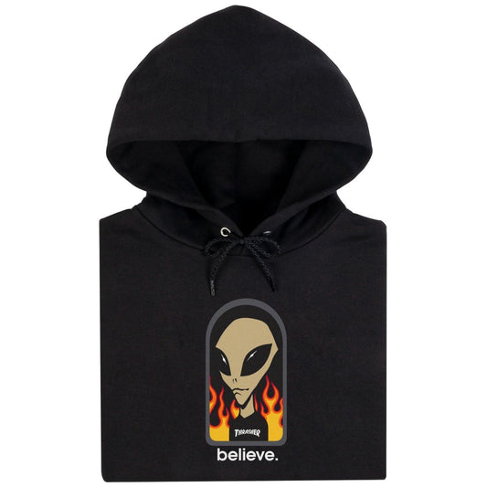 Thrasher Hood x AWS Believe Black Skateboard Jumper Sweater