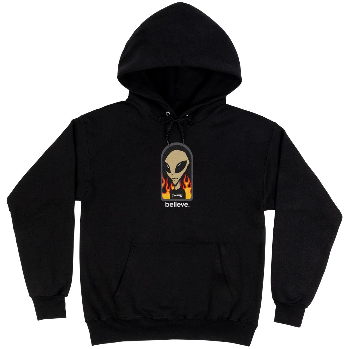 Thrasher Hood X Aws Believe Black Skateboard Jumper Sweater