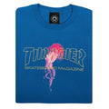 Thrasher Tee Atlantic Drift Royal Blue Premium Skateboard Magazine T Shirt