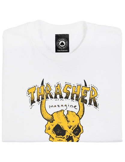 Thrasher Tee Barbarian White Mike Gigliotti Premium Skateboard Magazine T-Shirt