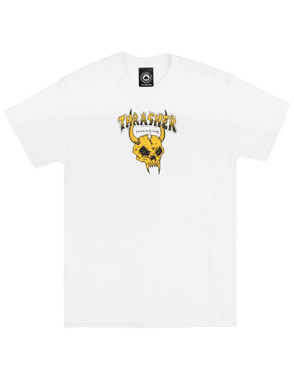 Thrasher Tee Barbarian White Mike Gigliotti Premium Skateboard Magazine T-Shirt