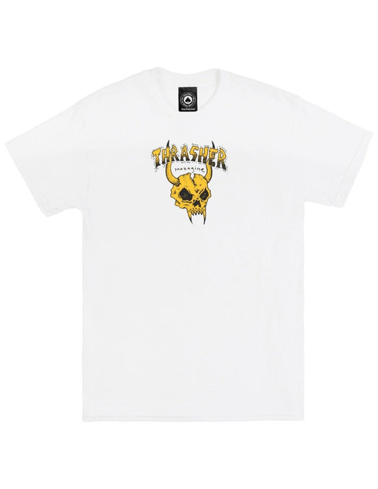 Thrasher Tee Barbarian White Mike Gigliotti Premium Skateboard Magazine T-Shirt
