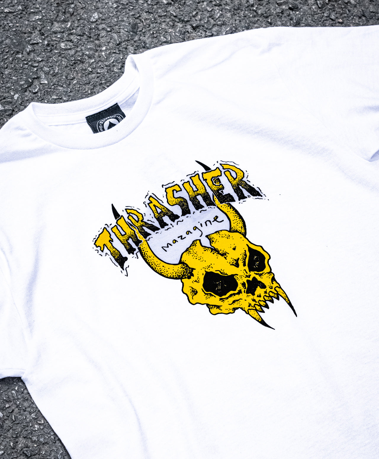 Thrasher Tee Barbarian White Mike Gigliotti Premium Skateboard Magazine T-Shirt