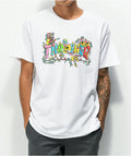 Thrasher Tee Devils Music Logo White Premium Skateboard Magazine T Shirt