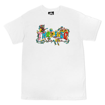 Thrasher Tee Devils Music Logo White Premium Skateboard Magazine T-Shirt