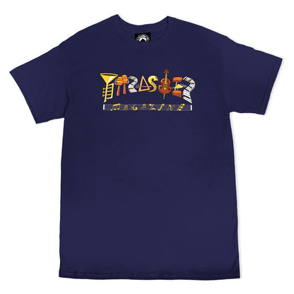 Thrasher Tee Fillmore Logo Navy Premium Skateboard Magazine T-Shirt