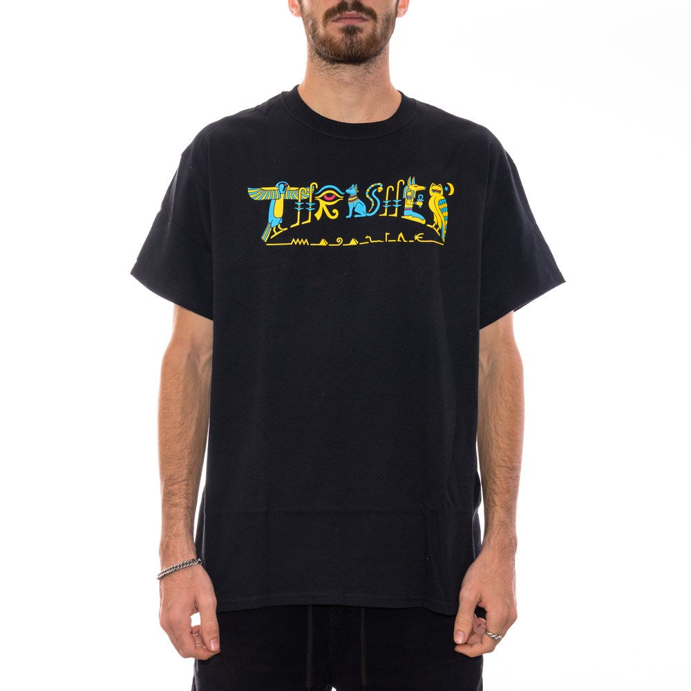 Thrasher Tee Hieroglyphic Black Premium Skateboard Magazine T Shirt