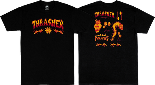 Thrasher Tee Sketch Black By Mike Gigliotti Premium Skateboard Magazine T-Shirt