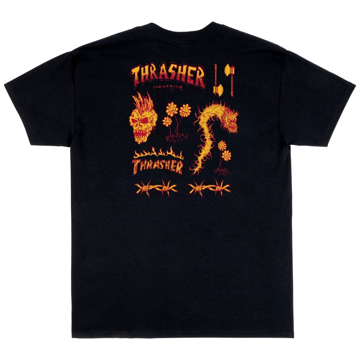 Thrasher Tee Sketch Black By Mike Gigliotti Premium Skateboard Magazine T-Shirt