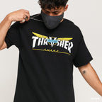 Thrasher Tee Venture Trucks Collab Black Premium Skateboard Magazine T Shirt