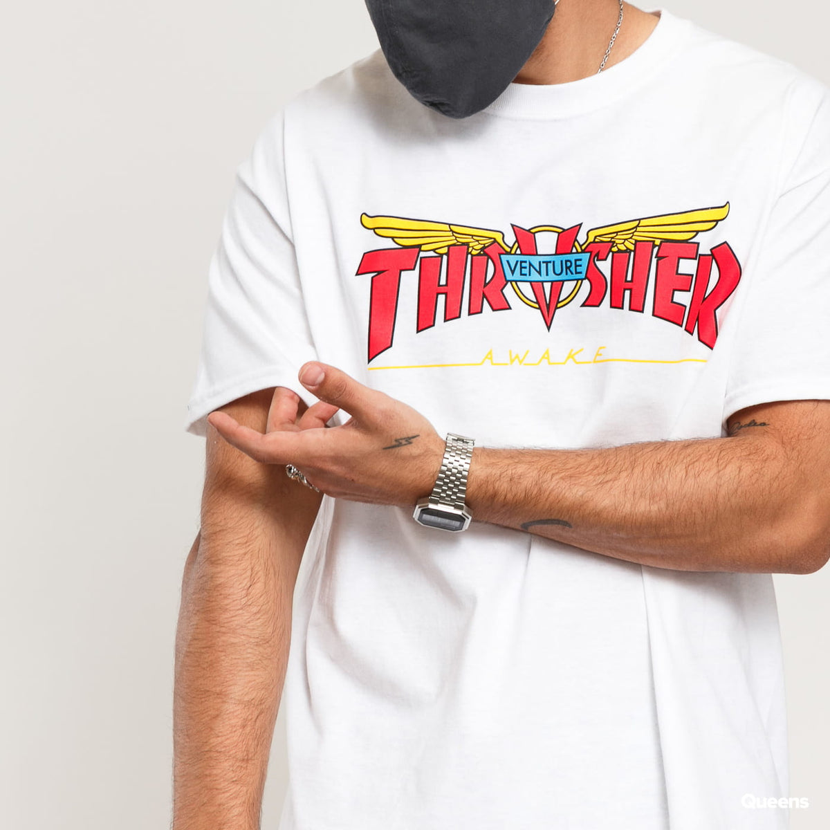 Thrasher Tee Venture Trucks Collab White Premium Skateboard Magazine T Shirt