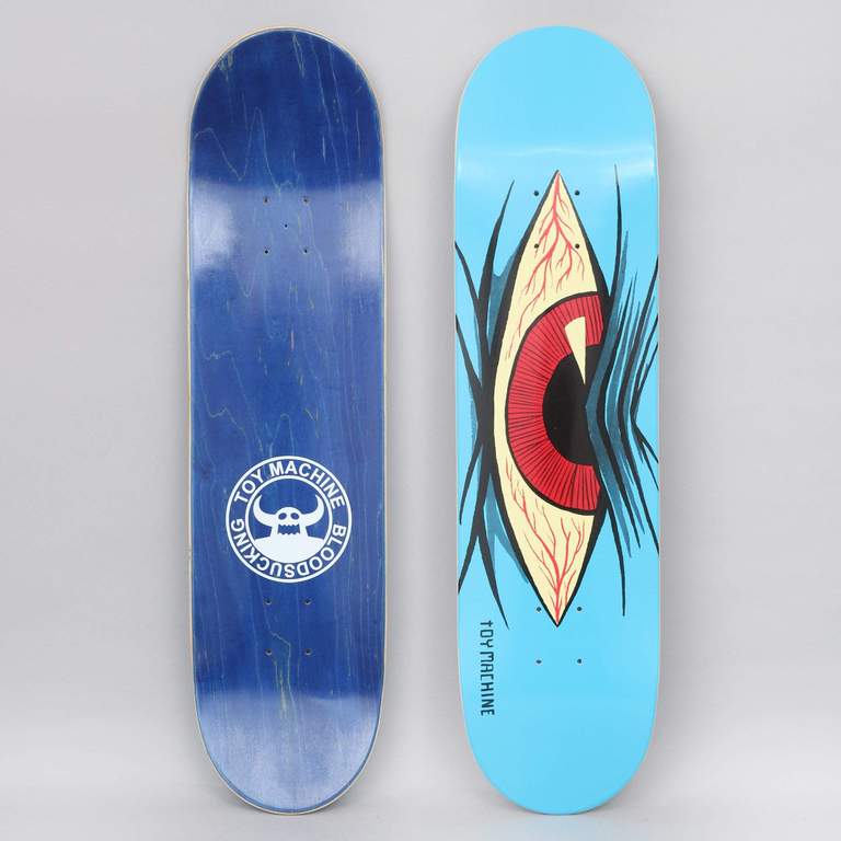 Toy Machine Skateboard Deck Mad Eye Blue 7.75"