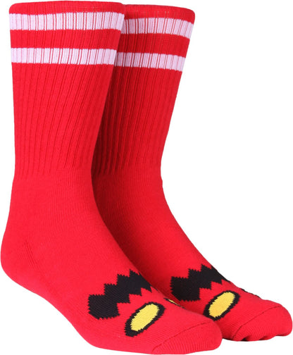 Toy Machine Socks Monster Face Red OSFM New Skateboard Sox