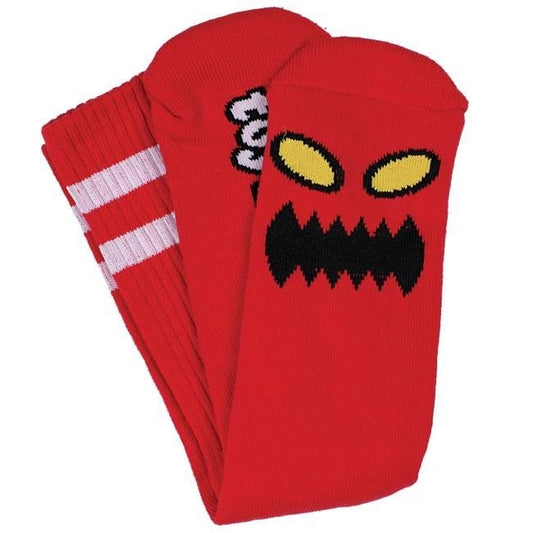 Toy Machine Socks Monster Face Red OSFM New Skateboard Sox