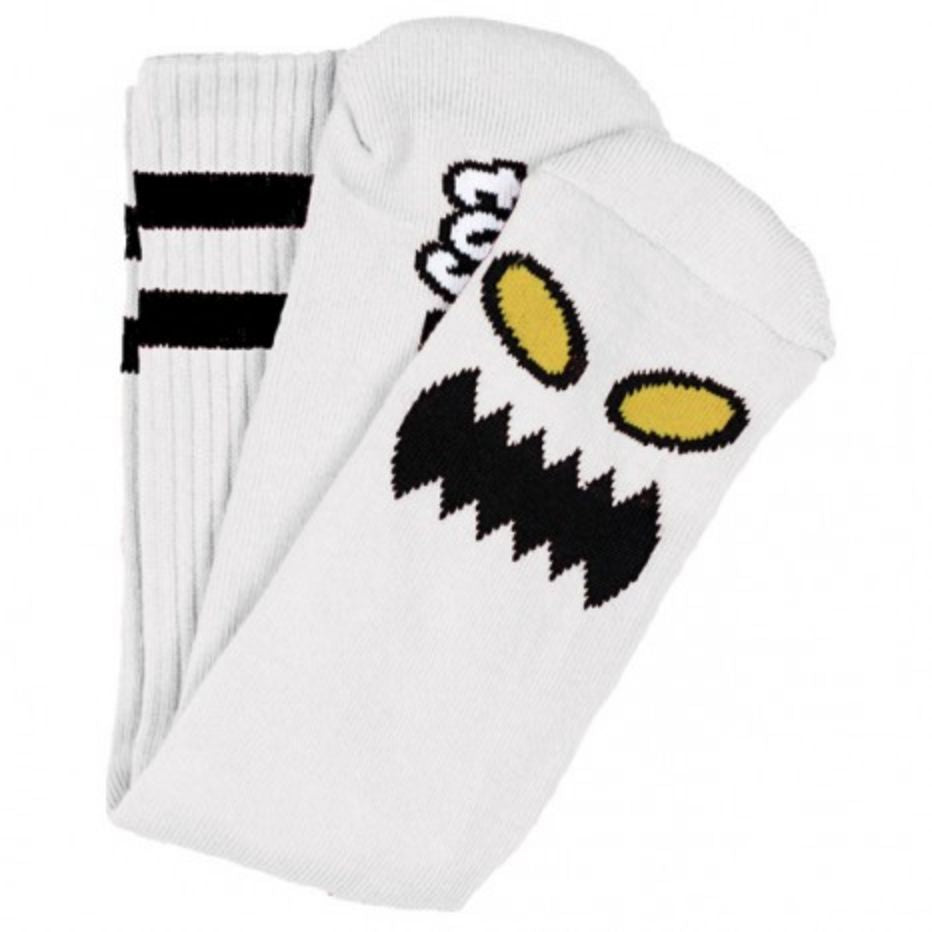 Toy Machine Socks Monster Face White Osfm New Skateboard Sox