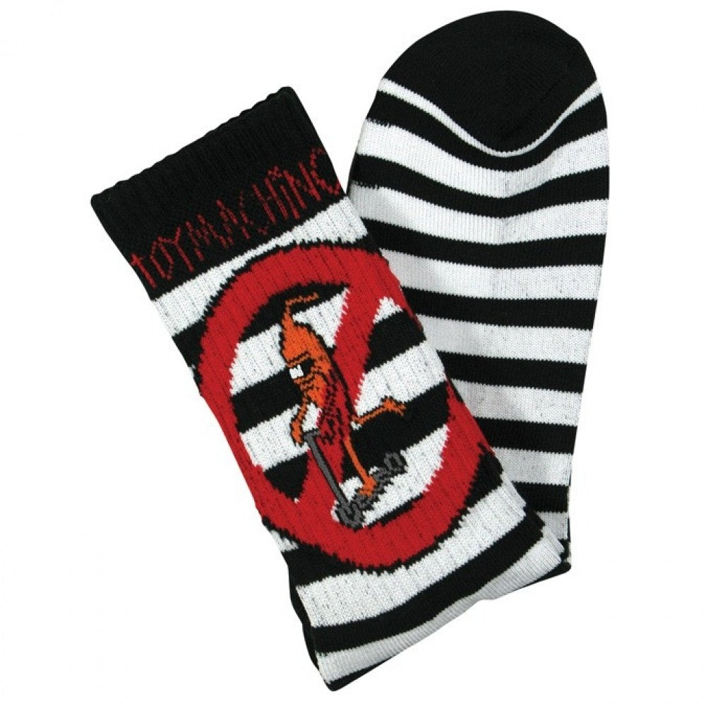 Toy Machine Socks No Scooter White Osfm New Skateboard Sox