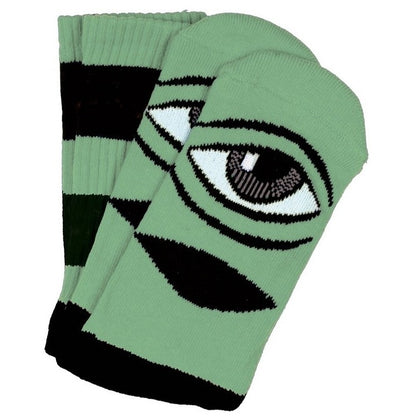 Toy Machine Socks Sect Eye Big Stripe Mint OSFM New Skateboard Sox