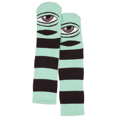 Toy Machine Socks Sect Eye Big Stripe Mint OSFM New Skateboard Sox