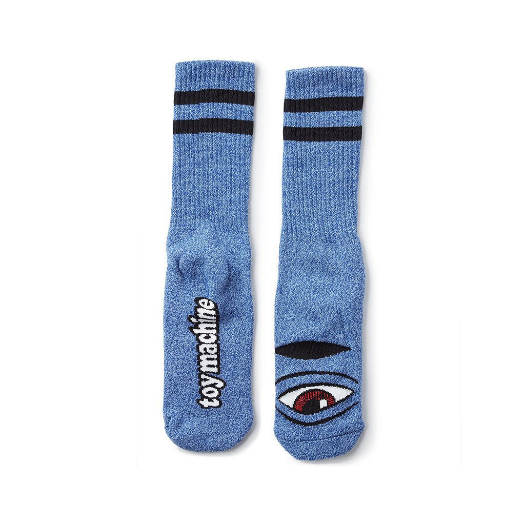 Toy Machine Socks Sect Eye Heather Blue OSFM New Skateboard Sox