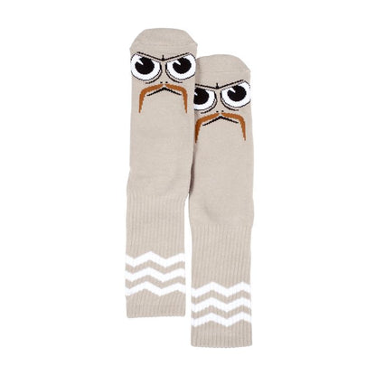 Toy Machine Socks Turtle Boy Stache Grey OSFM New Skateboard Sox