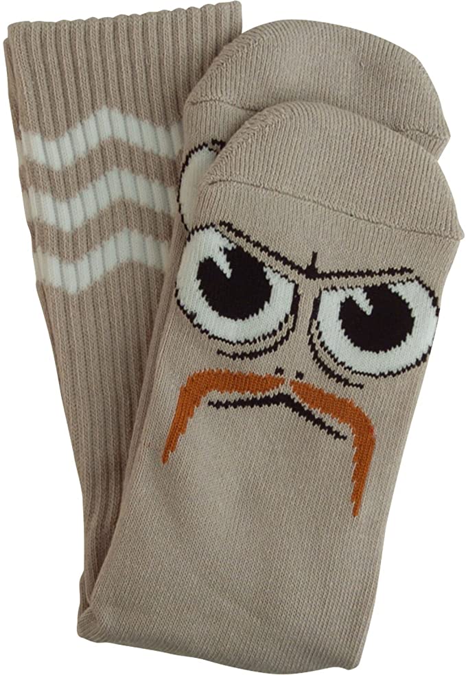 Toy Machine Socks Turtle Boy Stache Grey OSFM New Skateboard Sox