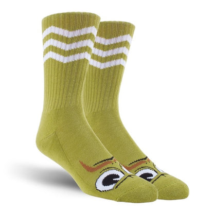 Toy Machine Socks Turtle Boy Stache Green OSFM New Skateboard Sox