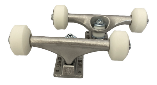 Trinity Skateboard Trucks & Wheels Combo 52mm 5.5 Raw Silver 8.25" Axles