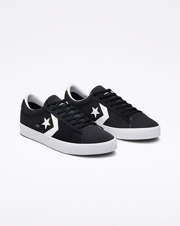 Cons Shoes Pro Leather Vulc Low Black White White Converse Skateboard Sneakers