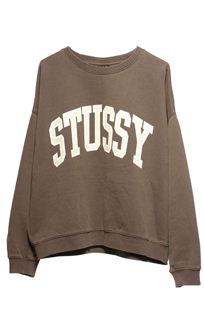 Stussy Womens Campus Oversized Crew Jumper Brown