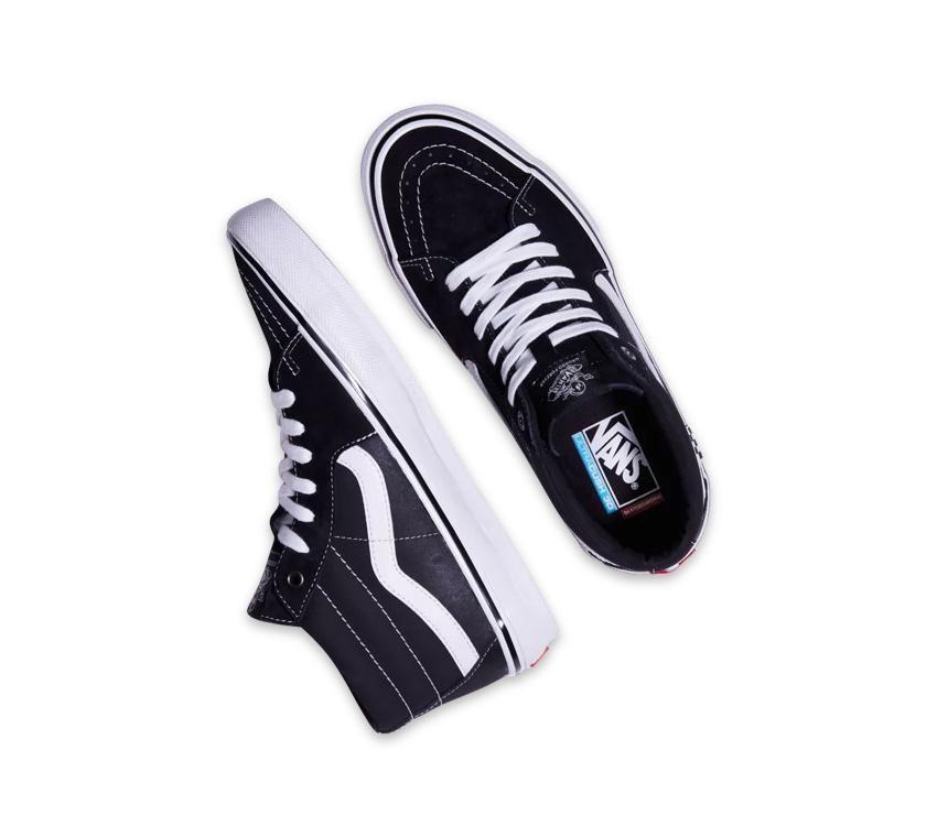 Vans Shoes SKATE GROSSO MID Black White Emo Leather US SIZE Skateboard Sneakers