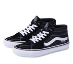 Vans Shoes Skate Grosso Mid Black White Emo Leather Us Size Skateboard Sneakers