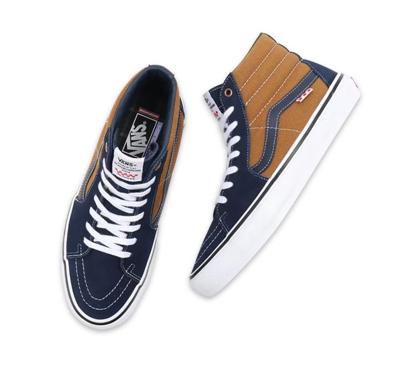 Vans Shoes Skate Sk8 Hi Reynolds Navy Golden Brown Us Size Skateboard Sneakers