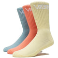 Vans Socks 3 Pack Crew Mellow Yellow Assorted Size 9 13 Skateboard Sox