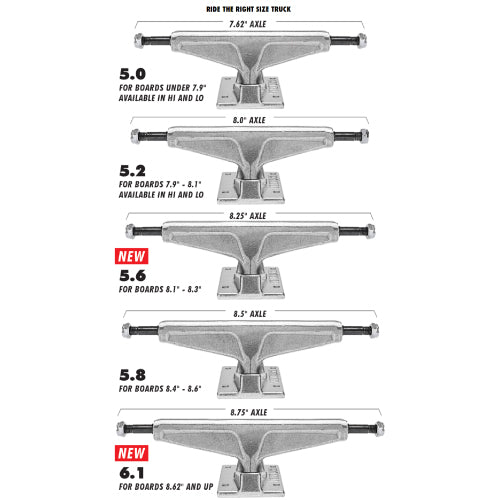 Venture Skateboard Trucks V-Cast Hollow Kader Pro 5.8" Hi 8.5" Axles