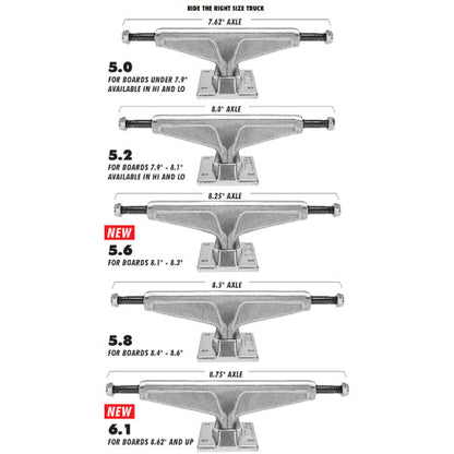 Venture Skateboard Trucks V-Cast Hollow Kader Pro 5.6" Hi 8.25" Axles