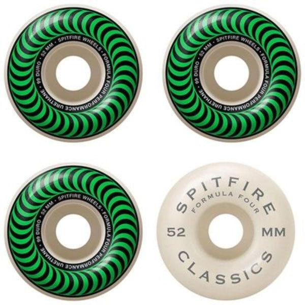 Spitfire Wheels Formula Four Classic Swirl 52mm Green 99d F4