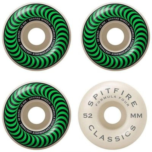 Spitfire Wheels Formula Four Classic Swirl 52mm Green 99d F4
