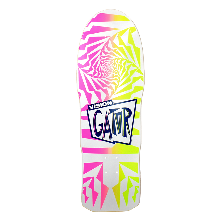 Vision Skateboards Deck Gator Ii Mc White Fade Pink Yellow 10 25 Reissue