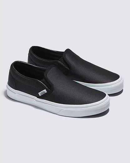 Vans Shoes Classic Slip-On Perf Leather Black US SIZE Skateboard Sneakers