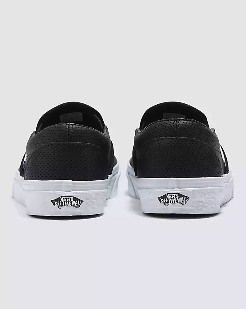 Vans Shoes Classic Slip-On Perf Leather Black US SIZE Skateboard Sneakers