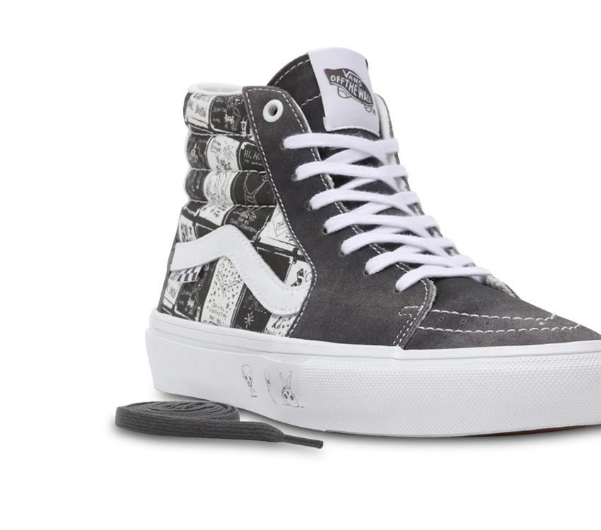 Vans Shoes SKATE Sk8-Hi x Daniel Johnston Raven US SIZE Skateboard Sneakers